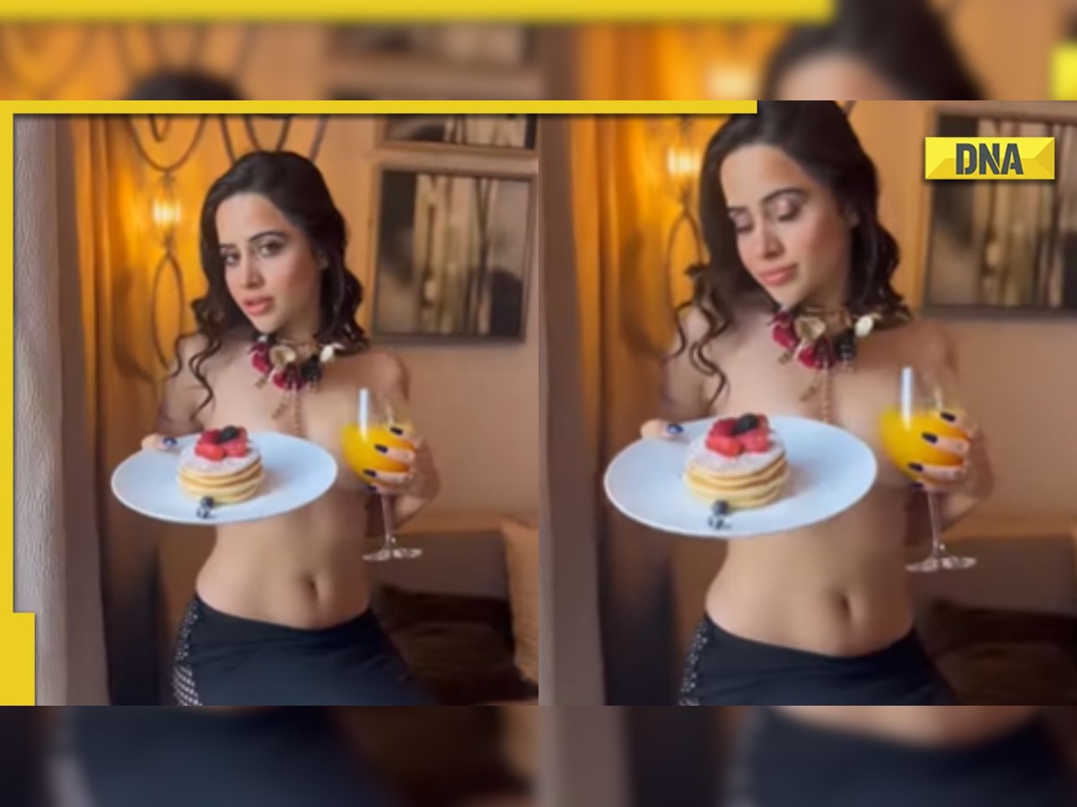 1200px x 900px - Urfi Javed poses nude in new post, barely covering herself with a plate;  video goes viral
