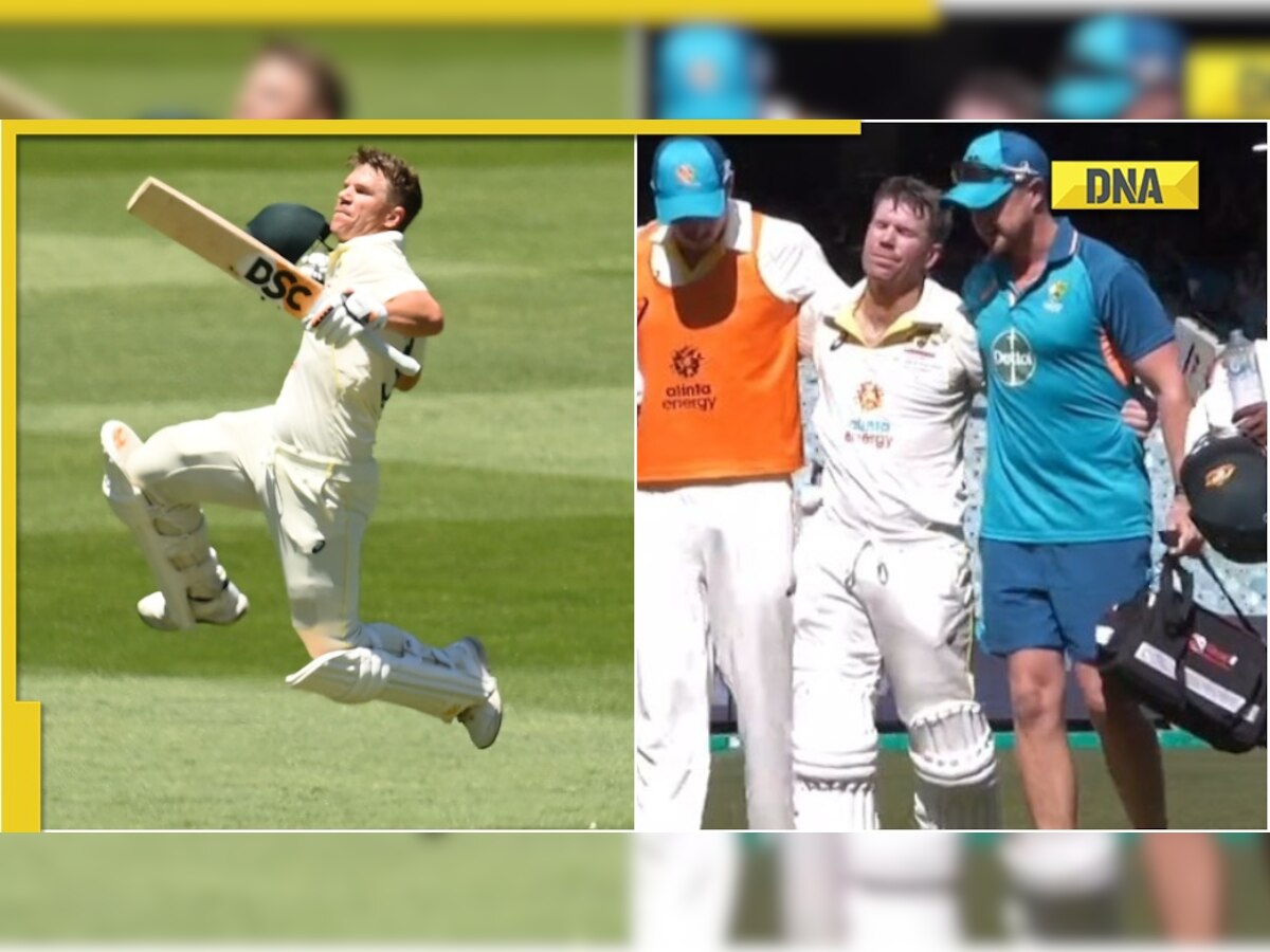 AUS vs SA: David Warner battles cramps to smash 3rd Test double ton, gets carried off retired hurt; watch