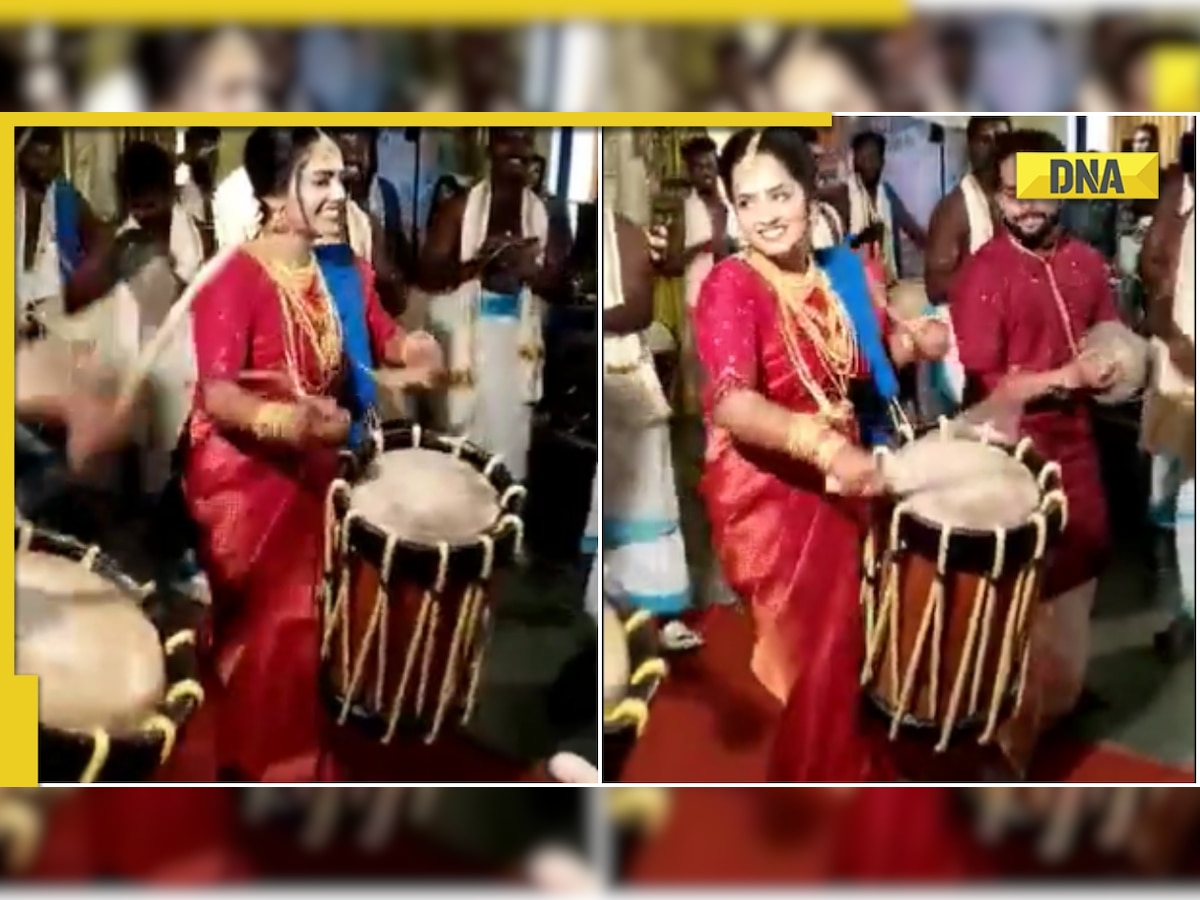 Kerala bride plays chenda melam in temple on her wedding, viral video impresses netizens