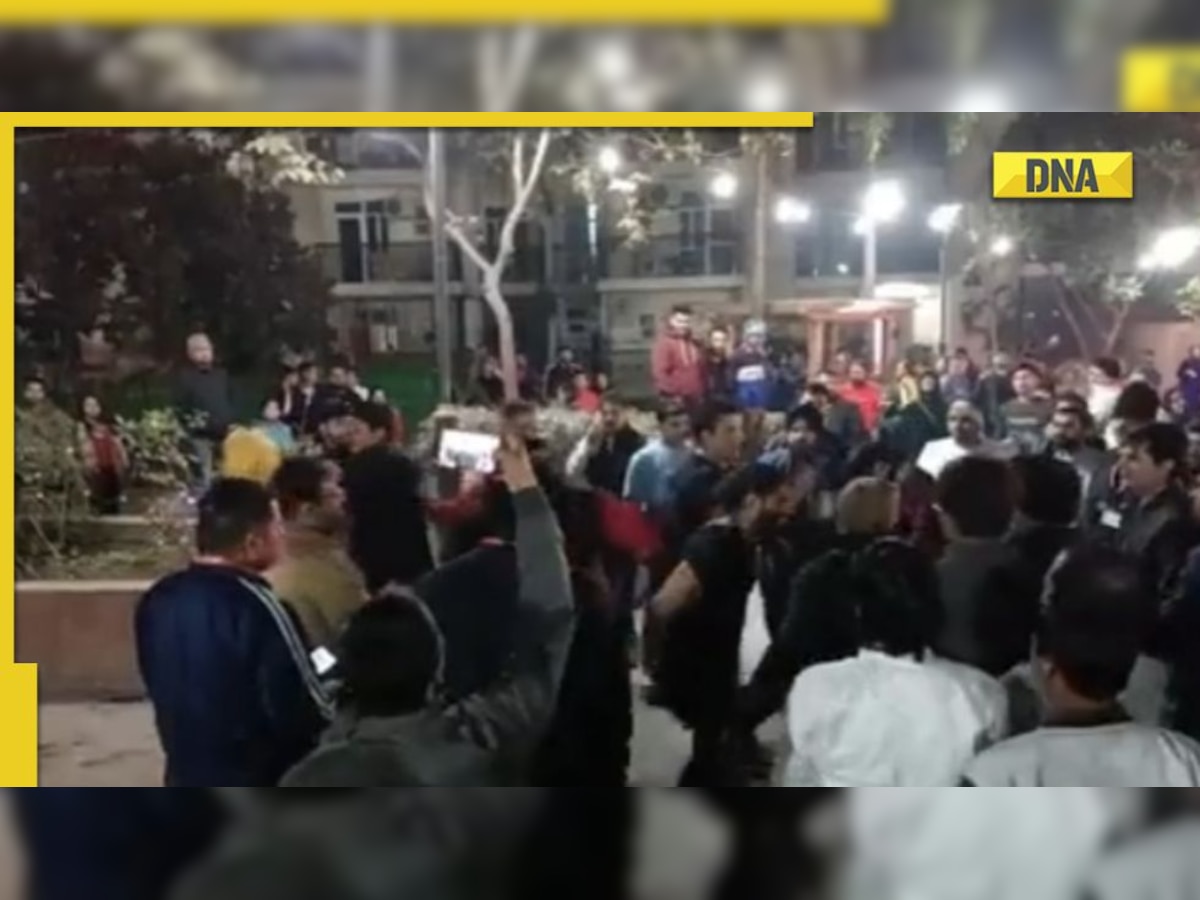 WATCH: New Year celebration at Greater Noida society turns violent as two groups clash