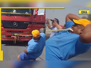 Man sets Guinness World Records by pulling heaviest road vehicle with teeth, watch video