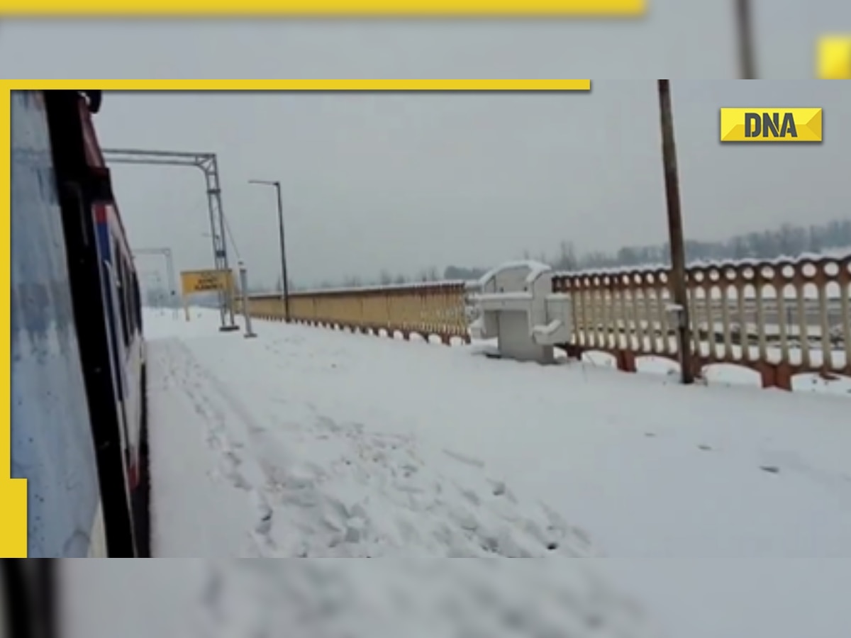 Viral video of train passing through snow-laden valley in Kashmir will mesmerize you, WATCH