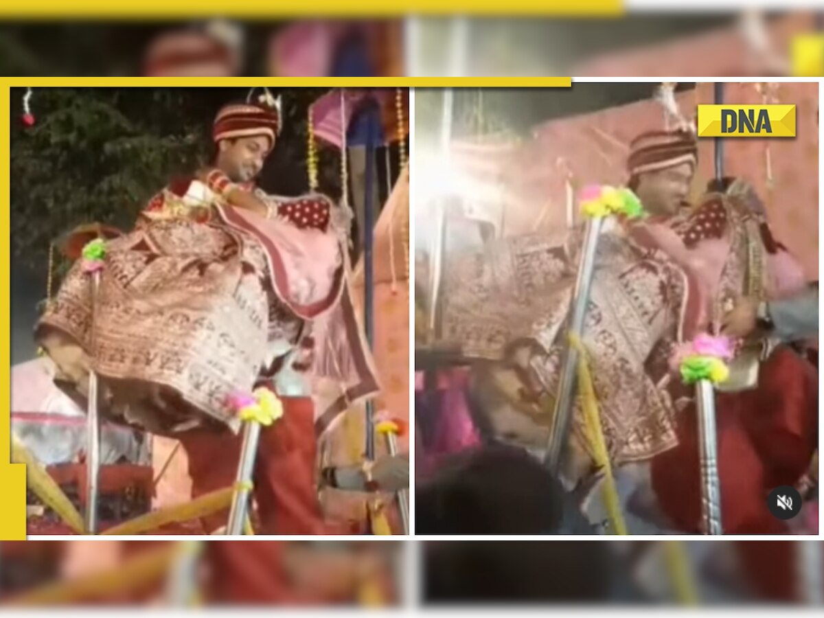 Viral video: Groom tries to carry bride in arms but fails horribly, netizens say 'aur ban lo hero'