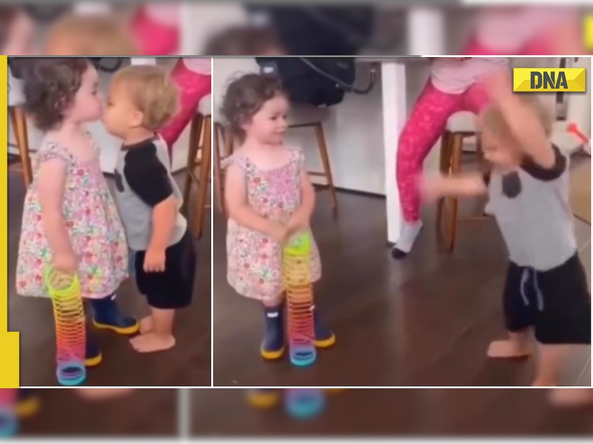 Little girl kisses boy, his priceless reaction is now a viral video