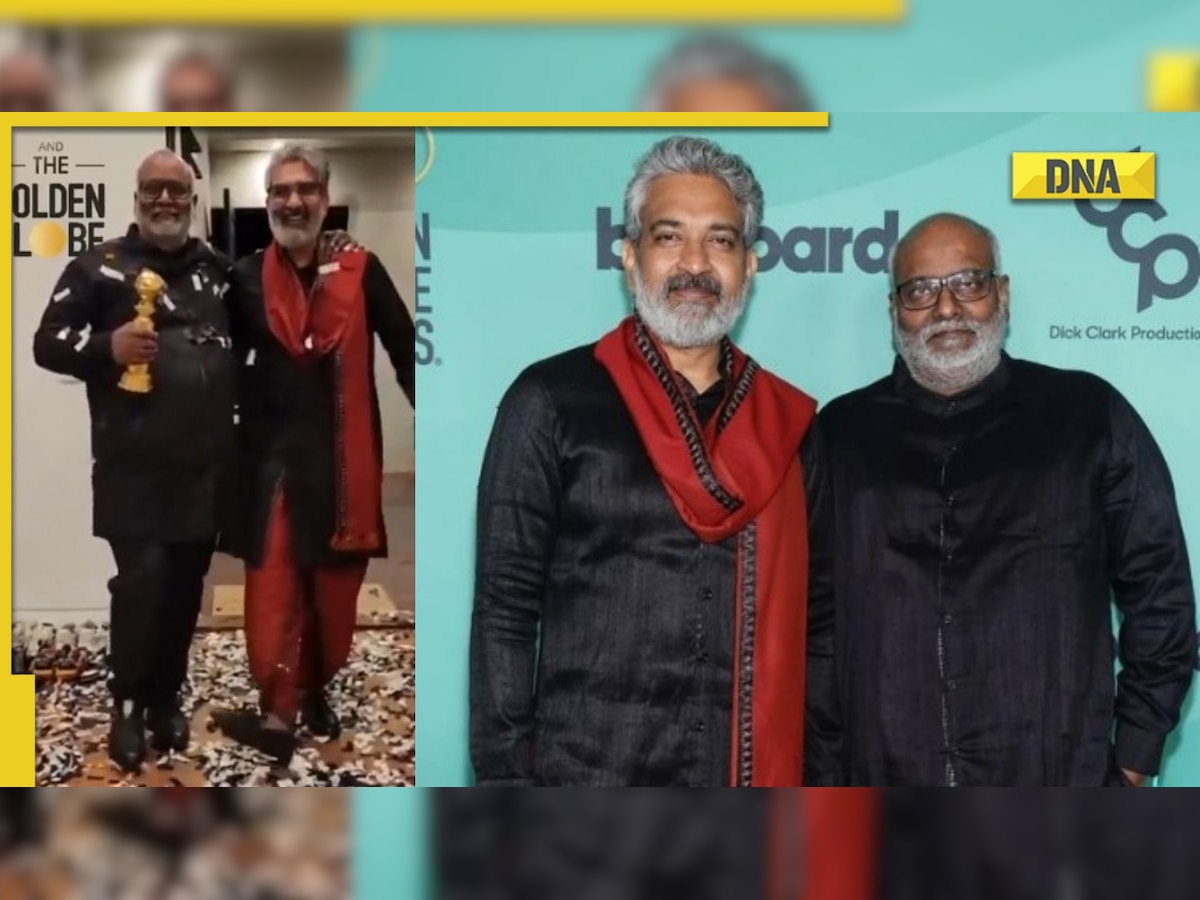 SS Rajamouli, MM Keeravani perform Naatu Naatu hook step after RRR's Golden Globes win, netizens call them 'cute'