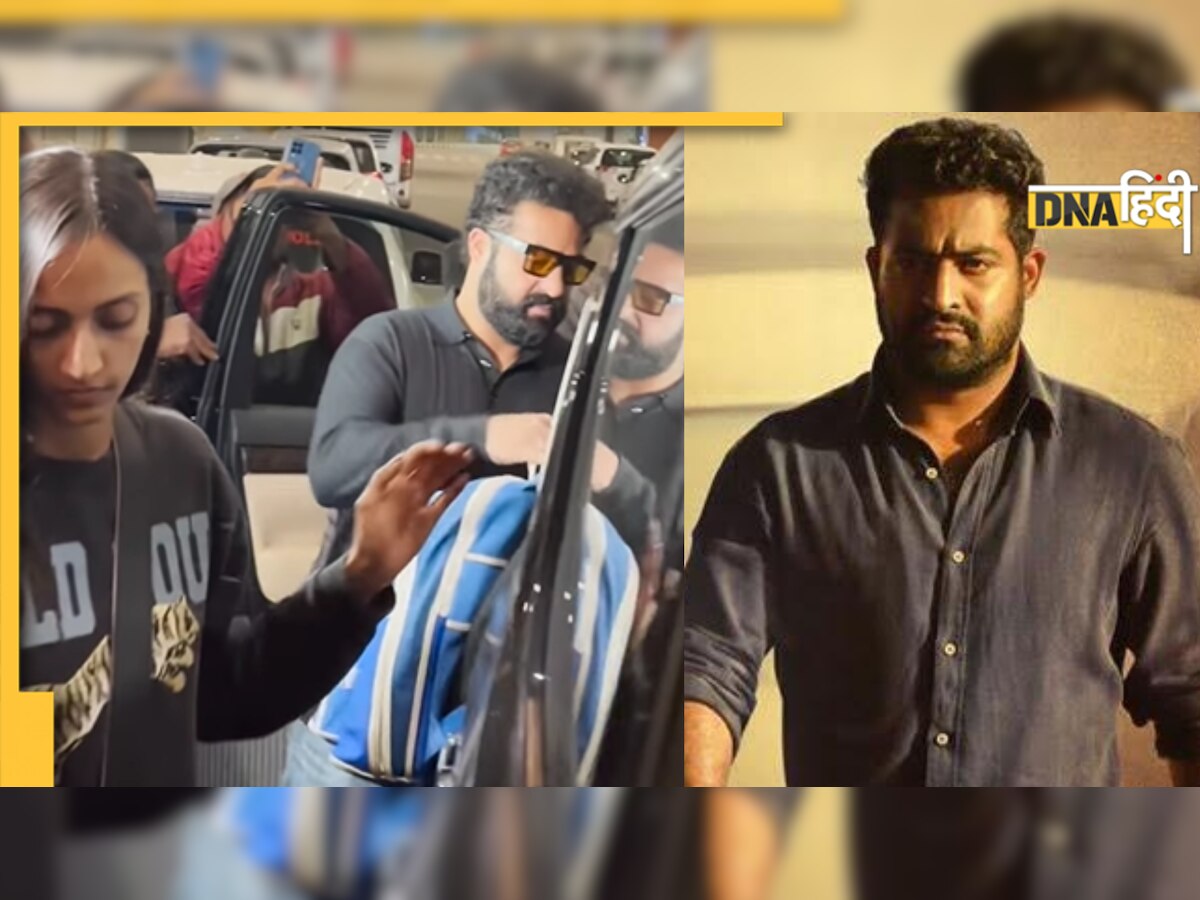 Jr NTR: एयरपोर्ट पर फैंस और मीडिया से घिर गए RRR स्टार, भीड़ से परिवार को यूं बचाते हुए आए नजर 