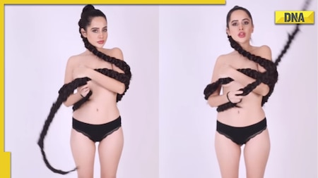 'Ek thi dayan': Urfi Javed poses semi-nude, covering herself with long