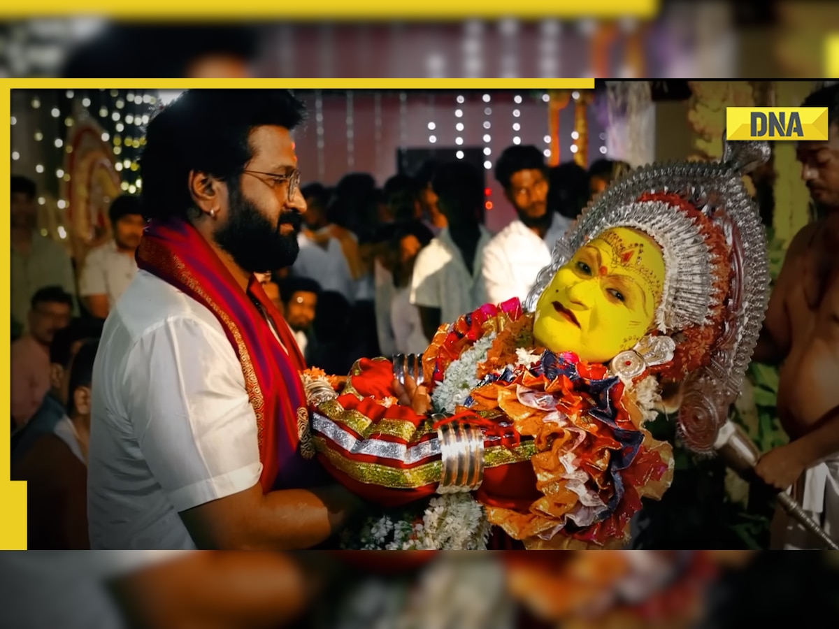 Kantara star Rishabh Shetty attends Bhoota Kola festival, takes blessing from Daiva Nartaka in viral video. Watch