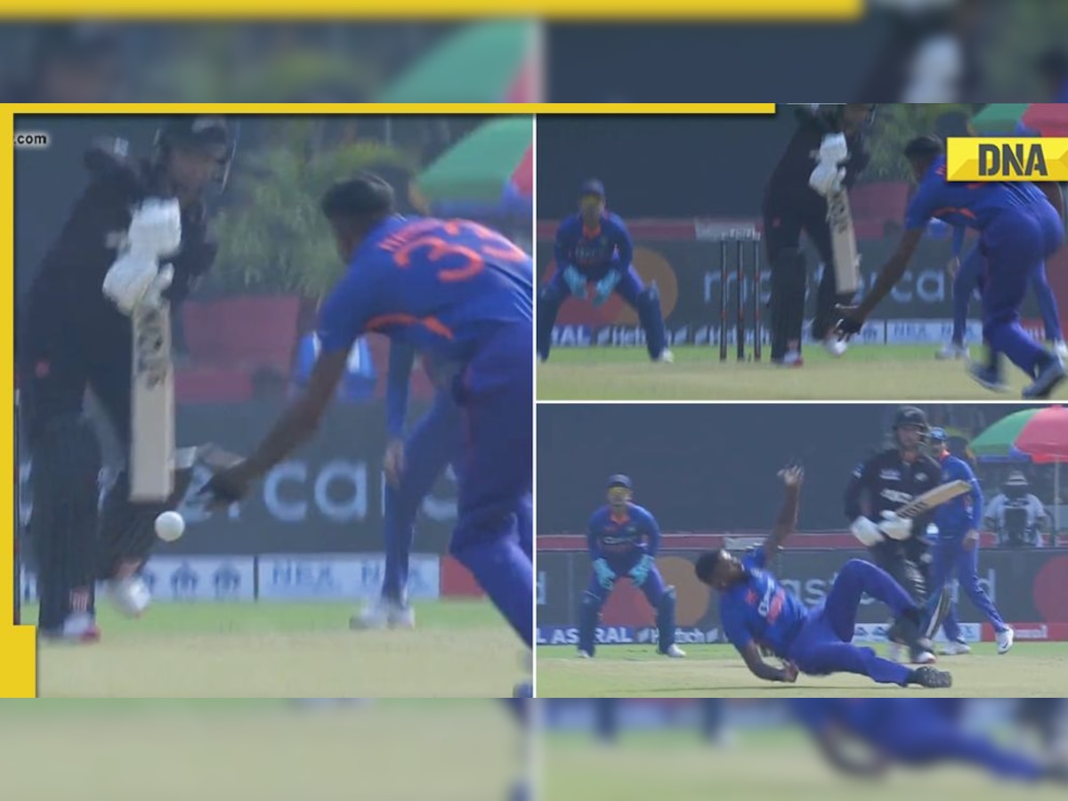 IND vs NZ 2nd ODI: Hardik Pandya takes a one-handed blinder to dismiss Devon Conway - WATCH