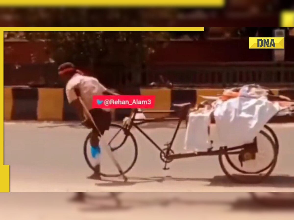 Specially-abled man pulls cart with one hand, viral video inspires internet