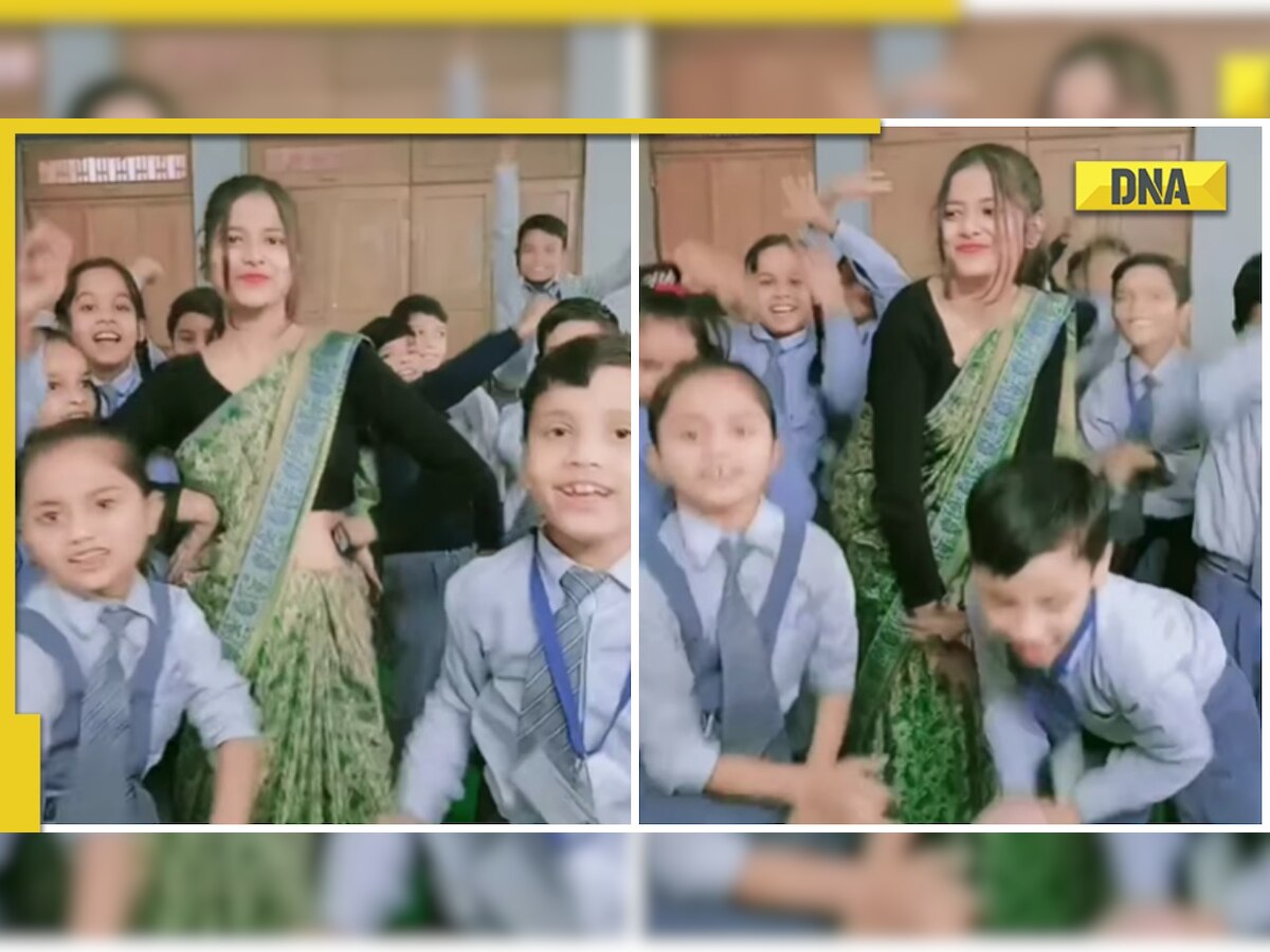 Viral video: School teacher dances to 'Ho Jayegi Balle Balle' with her students, netizens say 'so cute..'