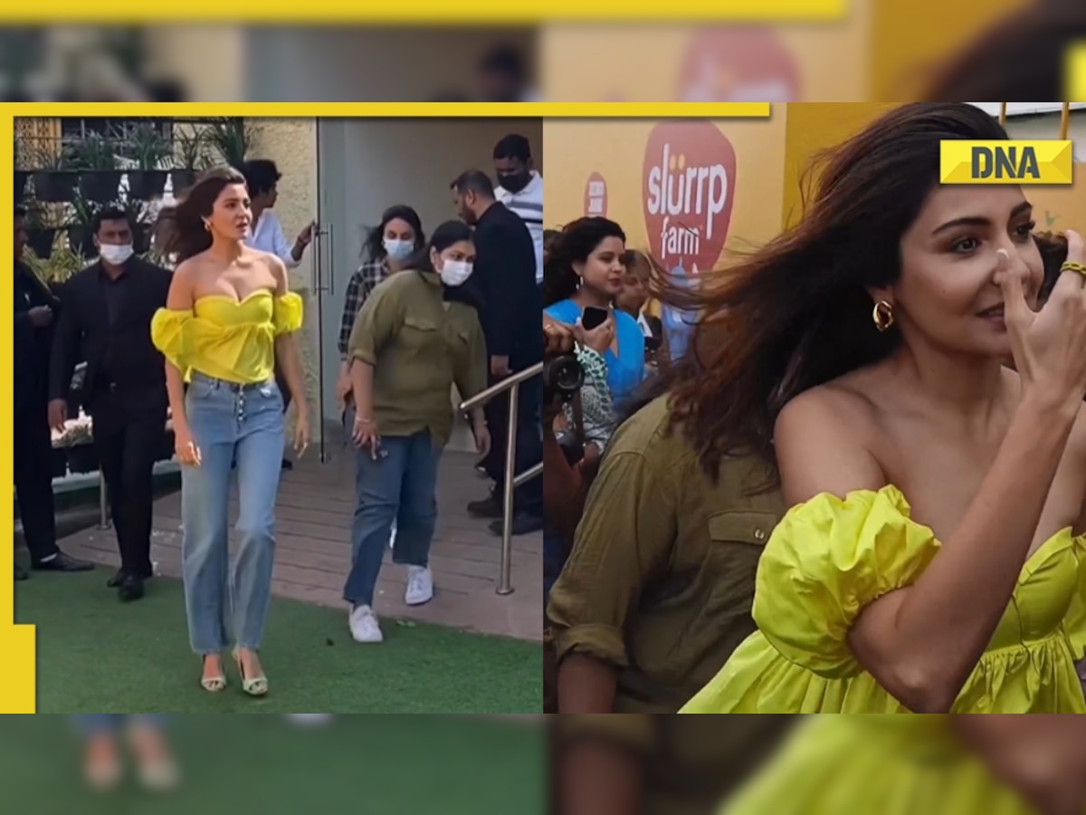 Anushka Real Open Your Body Xxx - Watch: Video of Anushka Sharma battling the breeze in off-shoulder yellow  top goes VIRAL