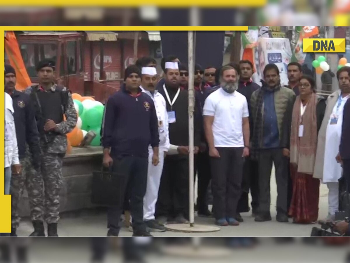 Rahul Gandhi unfurls national flag at Srinagar’s iconic Lal Chowk as Bharat Jodo Yatra resumes