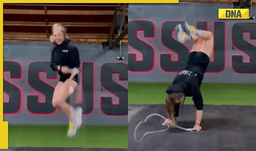 Skip Ropes Fails Viral video: Girl skipping rope with exceptional talent shocks internet
