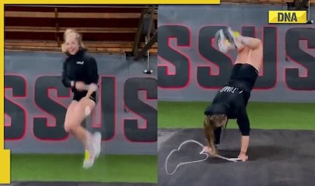 Viral video: Girl skipping rope with exceptional talent shocks internet