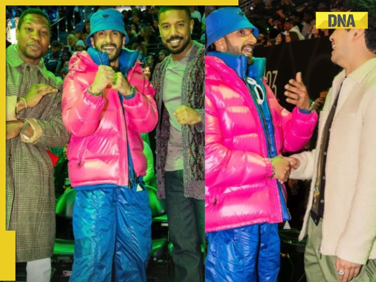 Ranveer Singh has a fanboy moment with Marvel stars Jonathan Majors, Michael B Jordan, Simu Liu at NBA All-Star Game