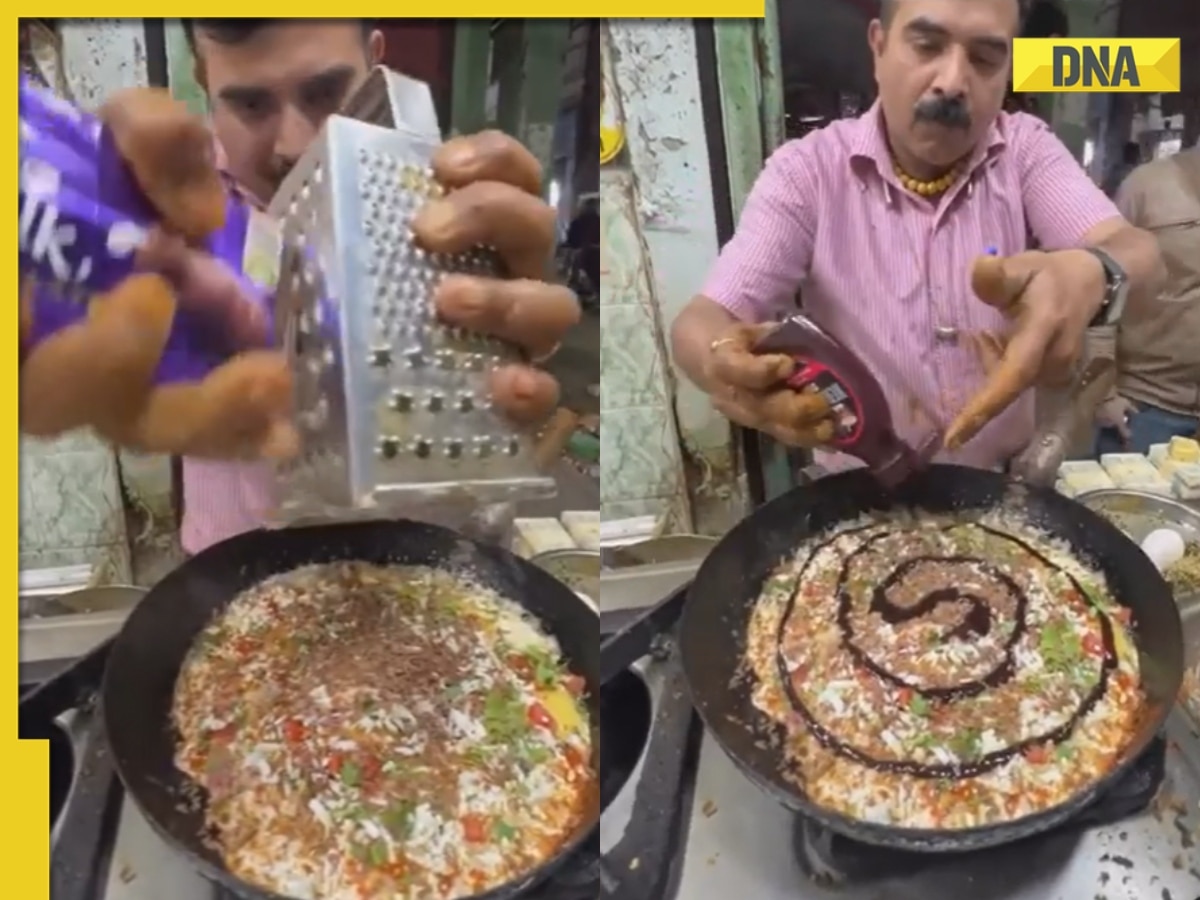 Viral video shows street vendor making Omelette with cheese, chocolate syrup, dairy milk, netizens call it 'illegal'