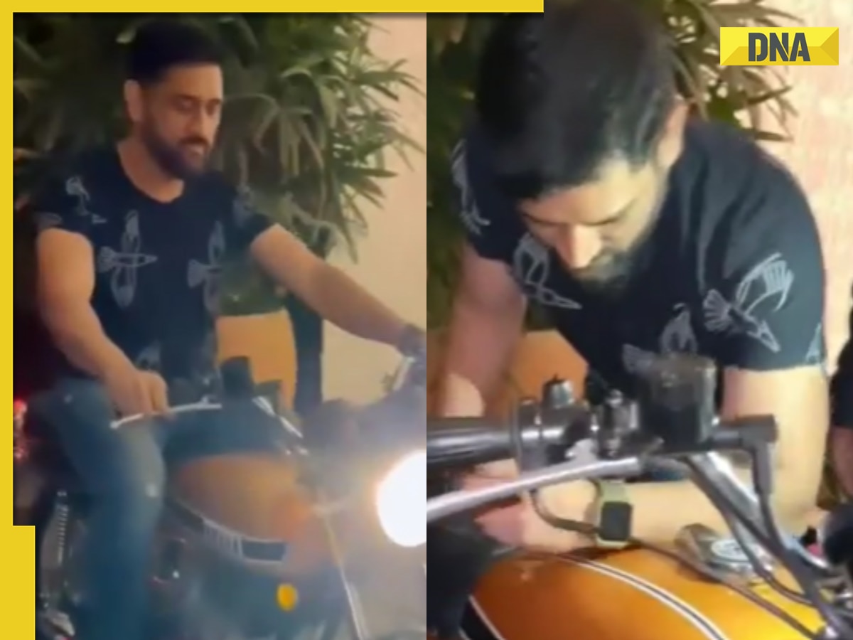 ‘Bike bikegi millions me’: MS Dhoni wipes Yamaha RD350 with bare hands before leaving his autograph, watch video