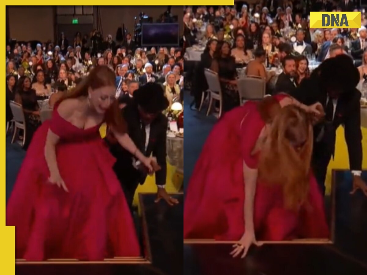 Jessica Chastain falls on stage after winning at SAG Awards 2023, video goes viral