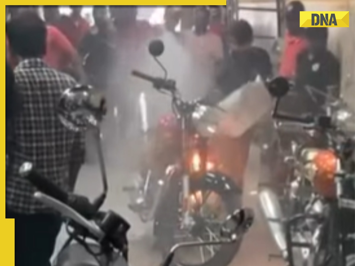 Royal Enfield Bullet 350 catches fire right after delivery, video goes viral