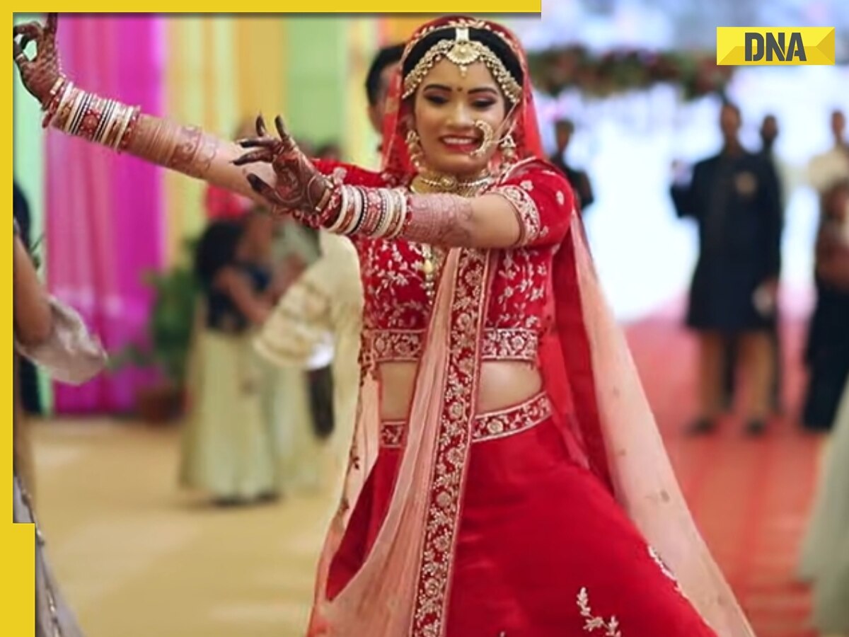 Cute dulhan mesmerises internet with her iconic dance on Lehanga song, viral video