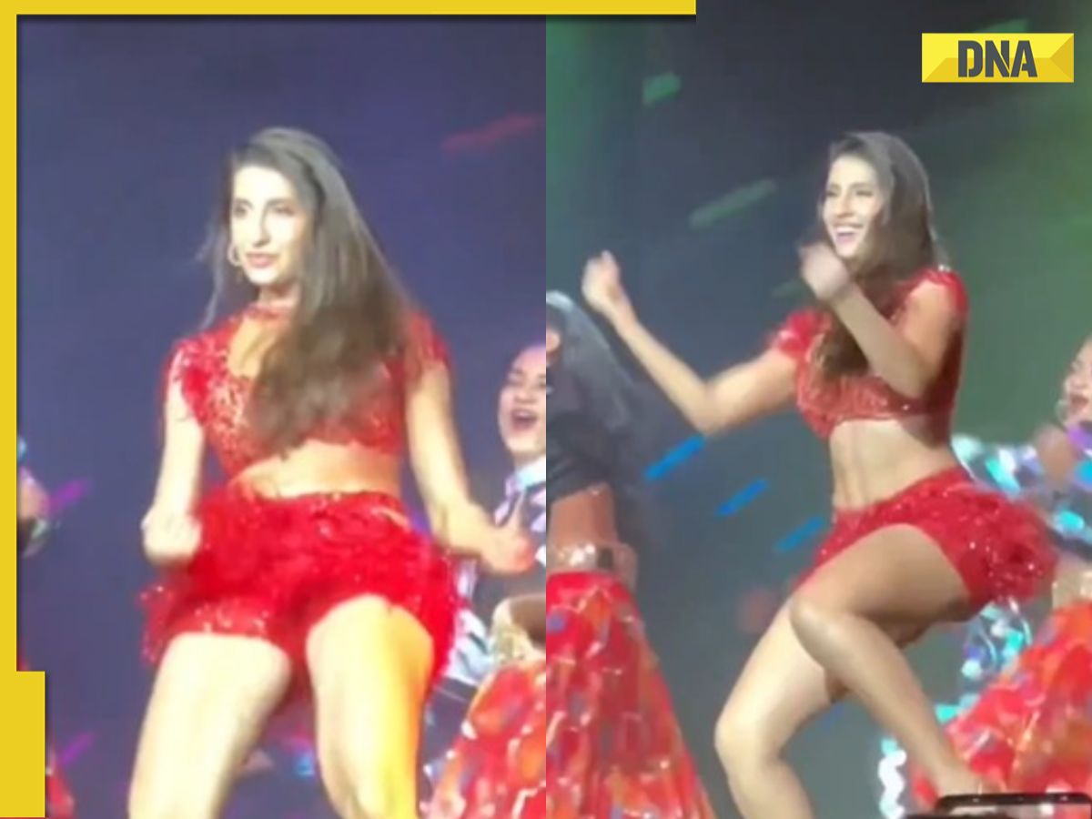 Viral video Nora Fatehis sizzling dance in sexy red dress with Akshay Kumar burns the internet, watch picture