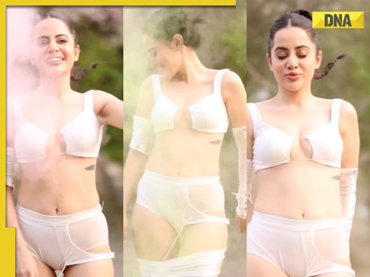 Viral video: Urfi Javed sets temperature soaring in sexy white lingerie,  watch
