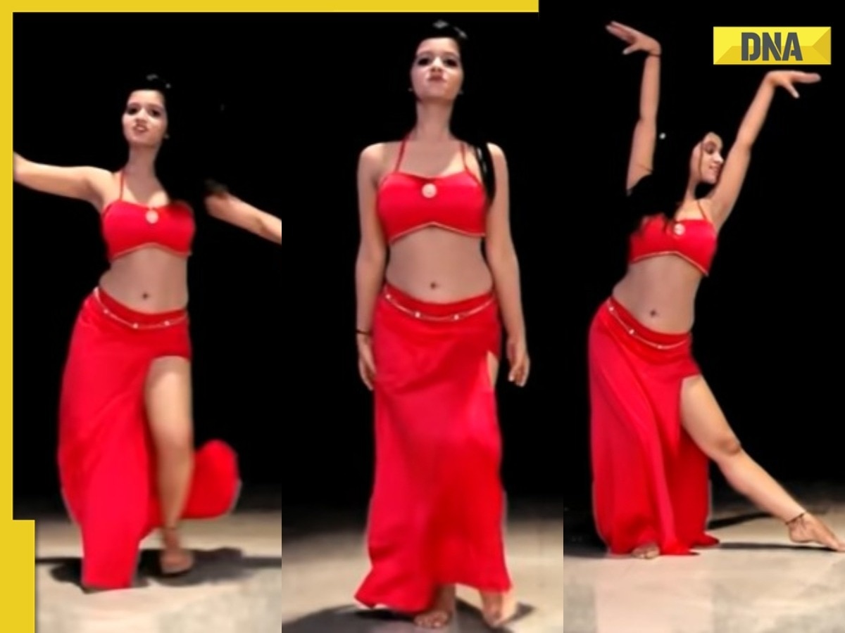 Mahera Khan Ki Choot - Desi girl's sizzling belly dance in red thigh-high slit dress on Aankhon Ki  Gustakhiyan goes viral, watch