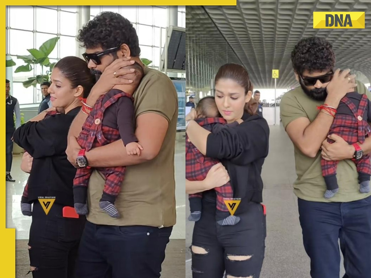 Nayanthara and Vignesh Shivan smile for paparazzi as they make rare public appearance with twins