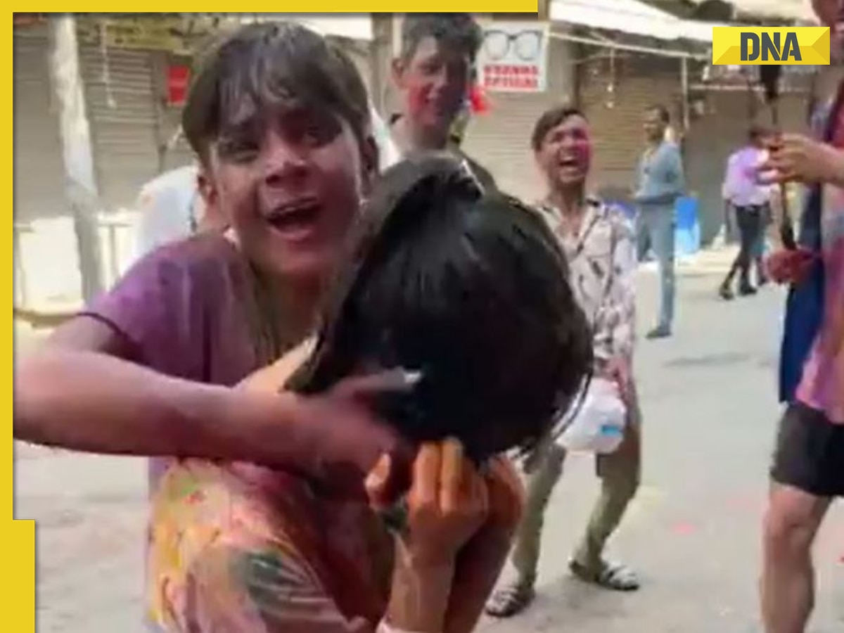 holi of girl in beach