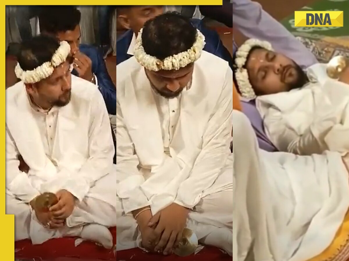 Viral video: Drunk groom struggles to stay awake during wedding, bride takes shocking decision, watch