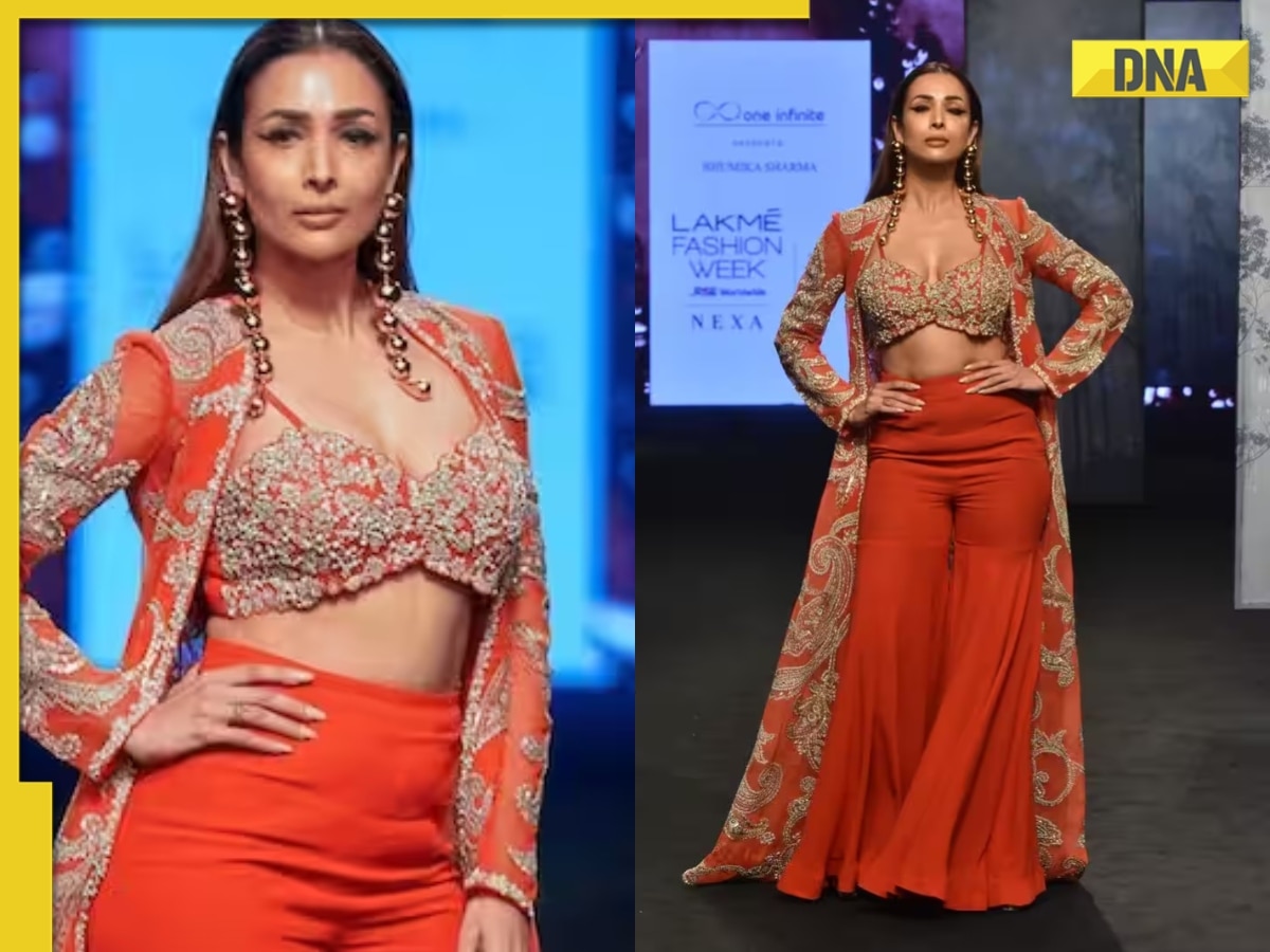 Viral video: Malaika Arora walks the ramp in style in sexy red bralette,  sharara pants, watch