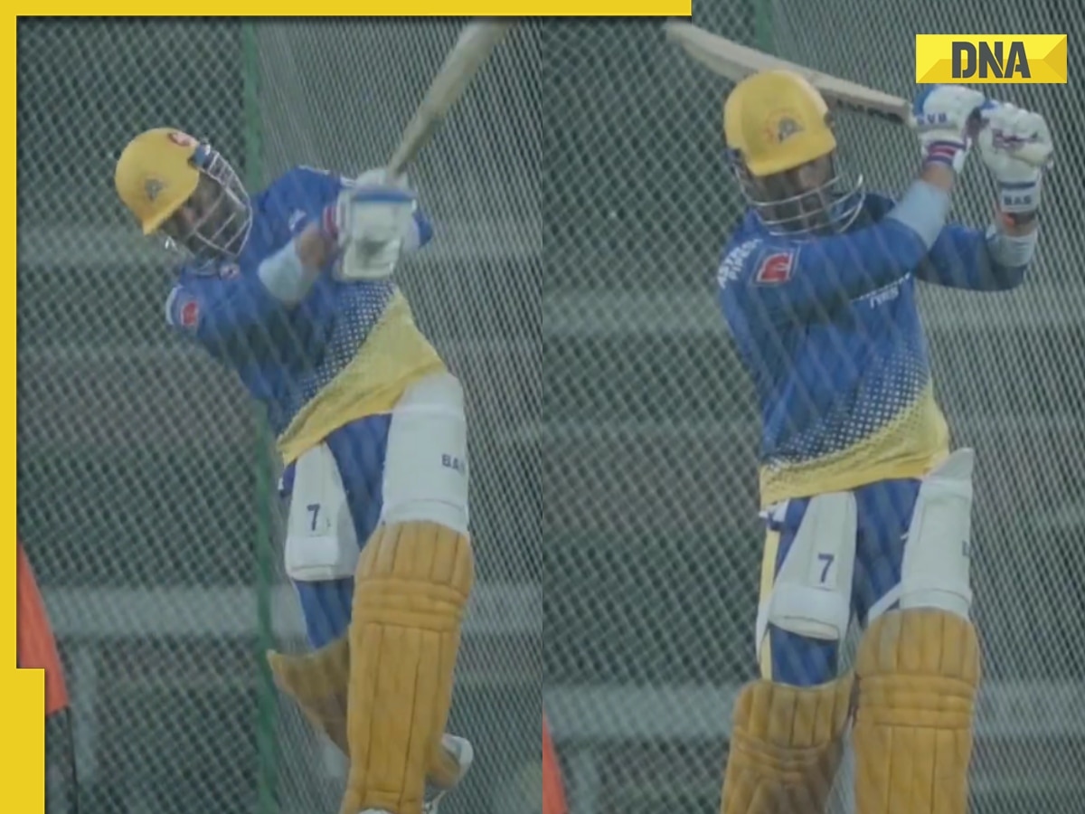 IPL 2023: MS Dhoni hits no-look six during CSK's practice session, watch