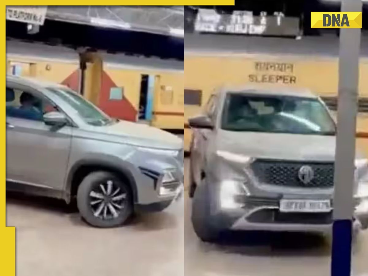 Viral Video: Agra man drives MG Hector on railway platform to make reels, booked under Railway Act