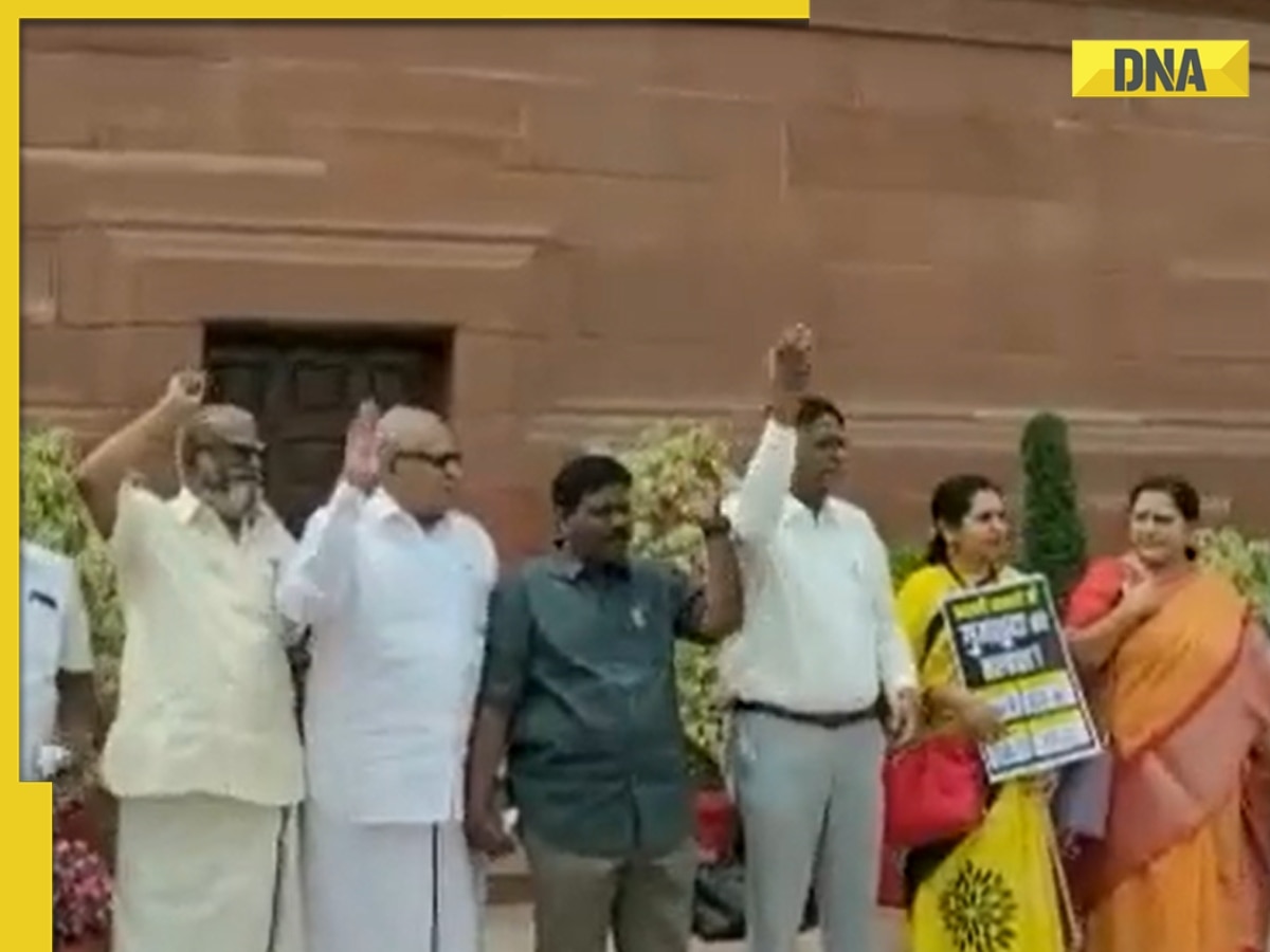 Watch: Congress holds massive protest outside Parliament over Adani row, demand Joint Parliamentary Committee probe