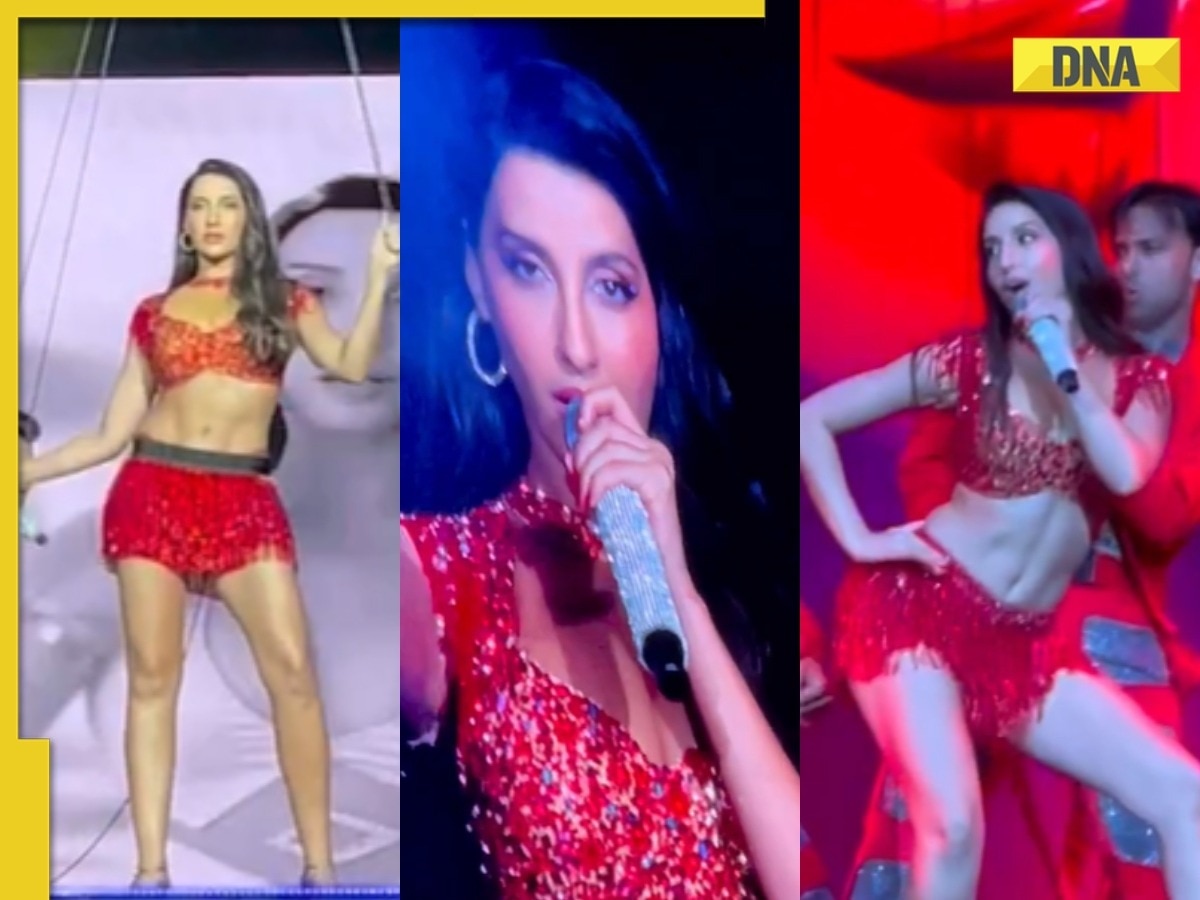 Sexi Video Ling Pravash - Viral video: Nora Fatehi burns the stage with her sexy dance in shimmery  red short dress, watch