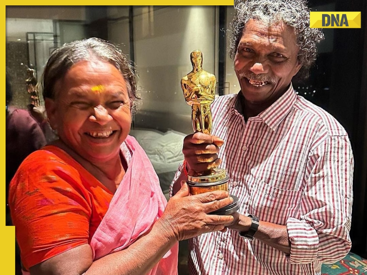 'Favourite Oscars picture': The Elephant Whisperers' Bomman and Bellie can't stop smiling as they hold Oscars trophy