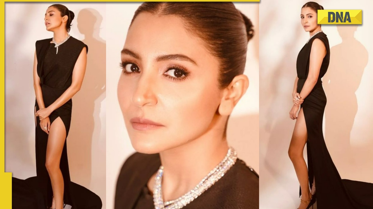 Anushka Sharma looks stunning in thigh-high slit black dress, fans call her 'God's perfect creation' Anushka Sharma looks stunning in thigh-high slit black dress, fans call her 'God's perfect creation'