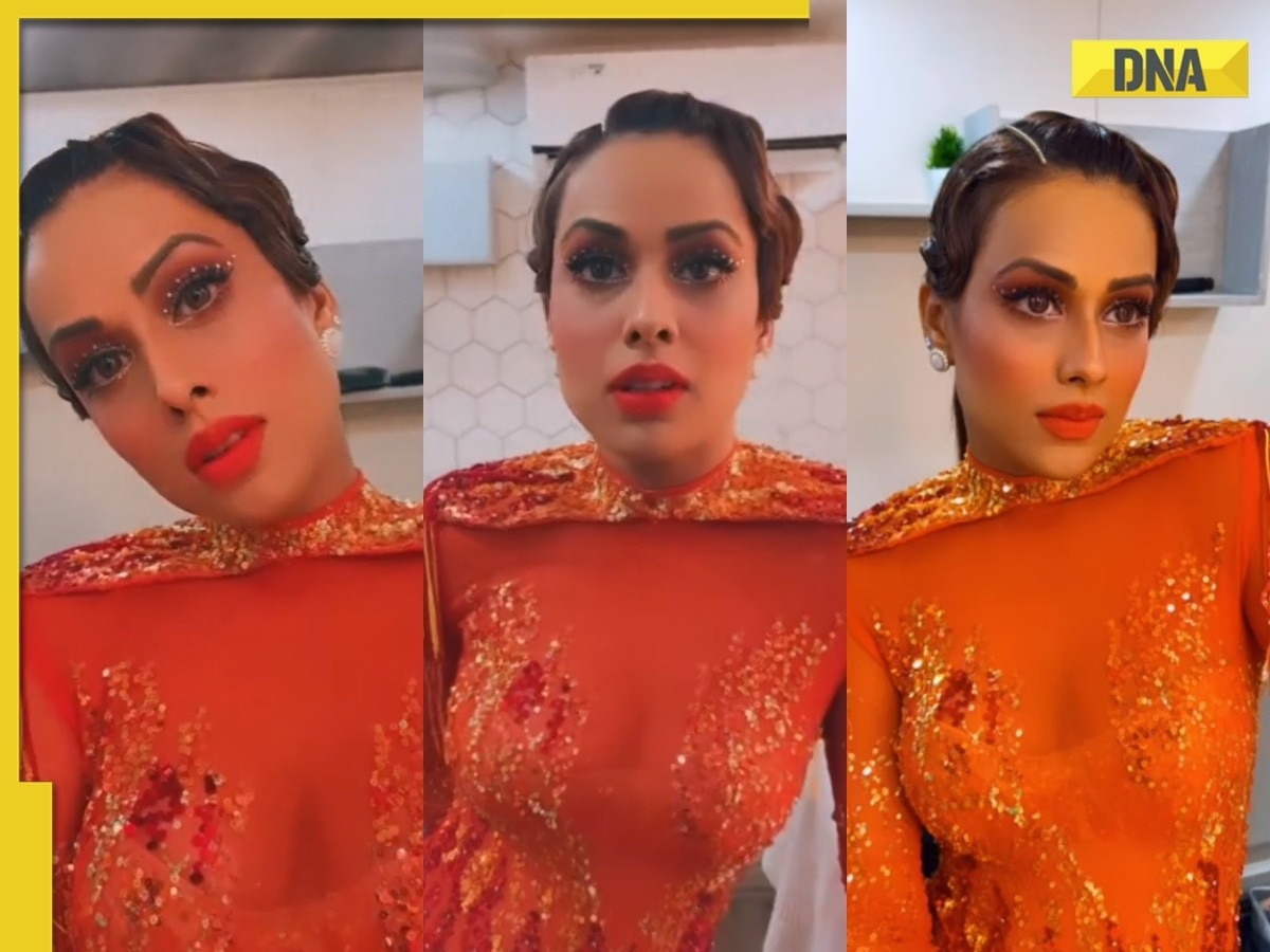 Sexy Picture Bidesi Ladki Video - Viral video: Nia Sharma burns the internet in sexy see-through orange body  suit, watch
