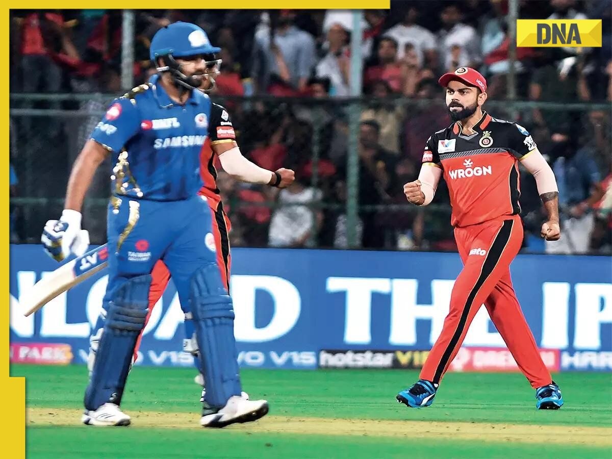 Viral video: Virat Kohli shouts 'helmet pe maar iske' after Rohit Sharma takes single during RCB vs MI clash