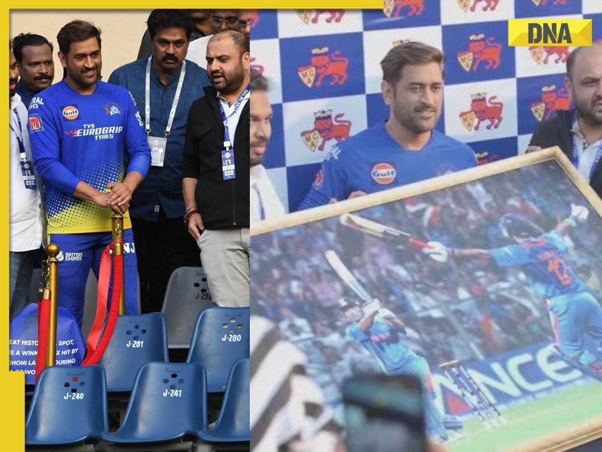 Watch: MS Dhoni inaugurates memorial built to celebrate his 2011 WC winning six at Wankhede Stadium in Mumbai