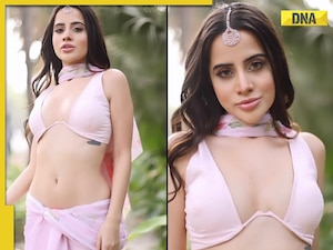 Urfi Javed flaunts her toned figure in pink saree, fans say it's 'miracle'