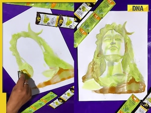Man with shampoo draws impressive portrait of Lord Shiva, viral video wows netizens