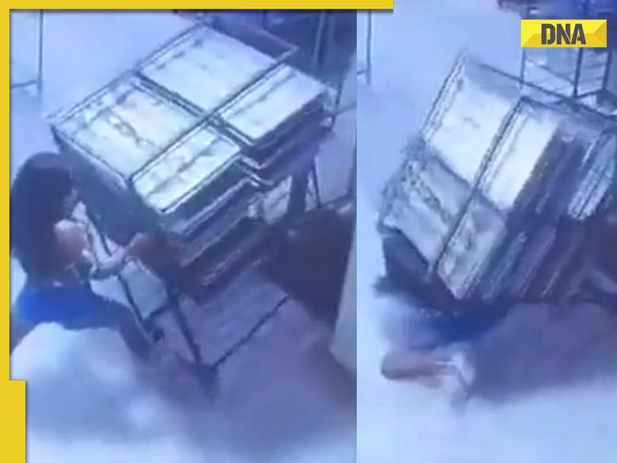 Viral video: Girl trying to move rack fails spectacularly, netizens say ...