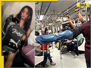 Watch: After viral Delhi Metro girl video, man performing stunt inside metro shocks internet