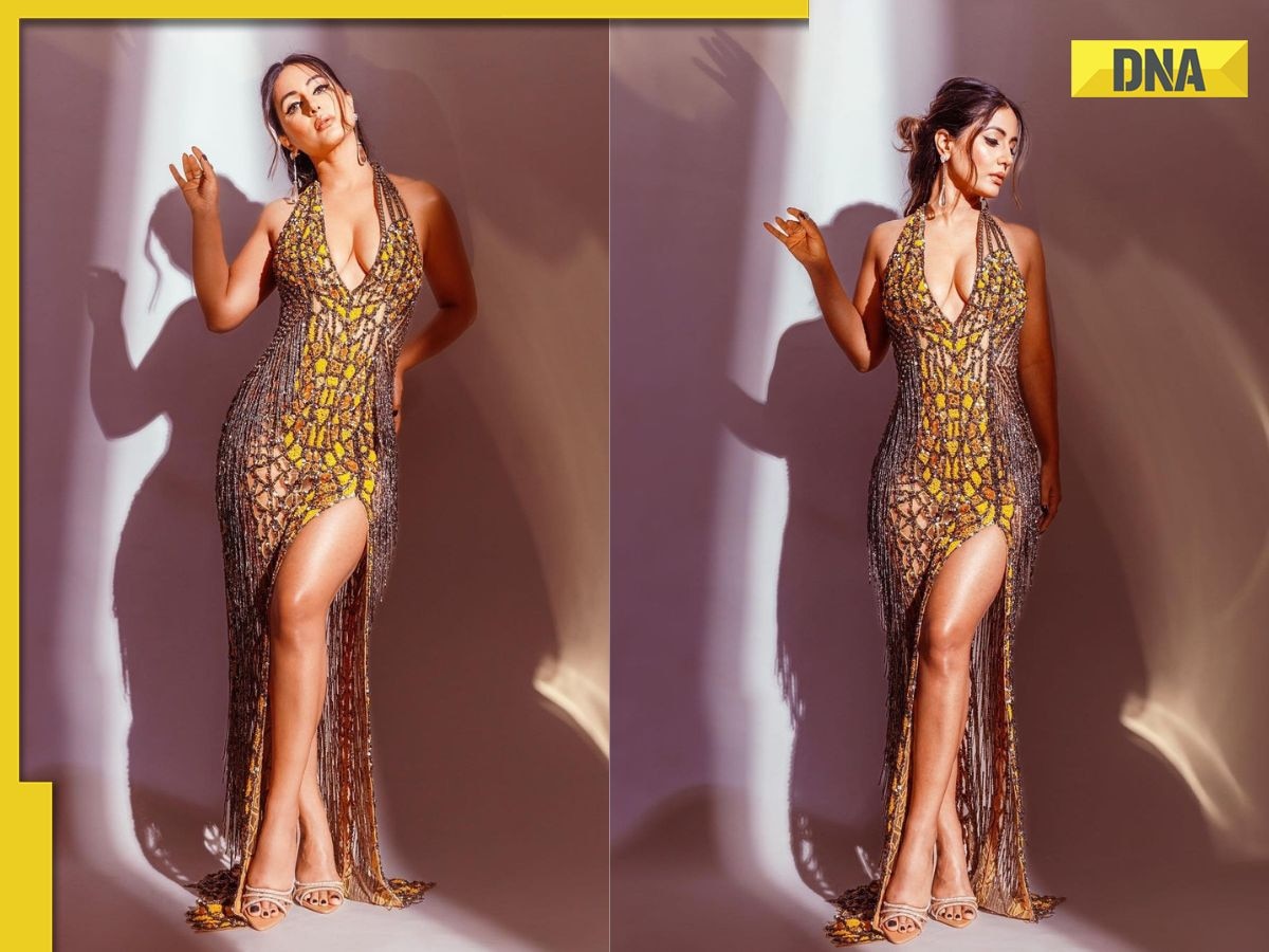 Hina Khan sizzles in shimmery gown from the house Eli Bitton at the red carpet, see pics