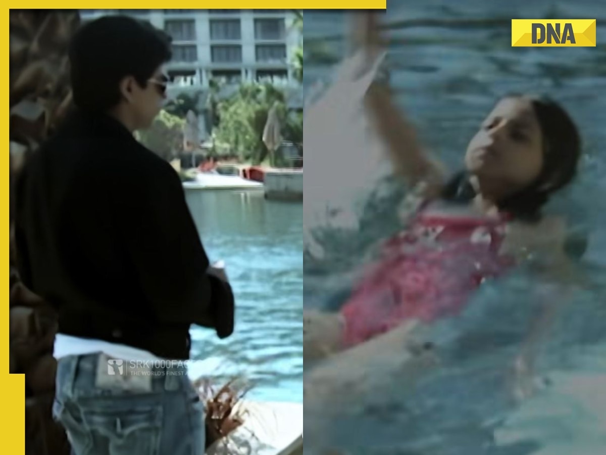 'Best Papa' Shah Rukh Khan watches Suhana Khan swimming like a pro, learns backflip from her in throwback viral video