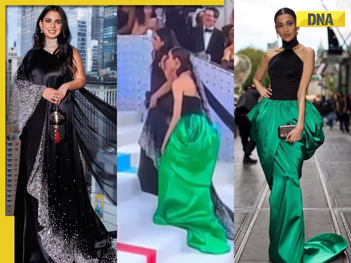 Shloka Mehta's sister Diya Mehta, Isha Ambani try to not fall while climbing stairs during Met Gala, video goes viral