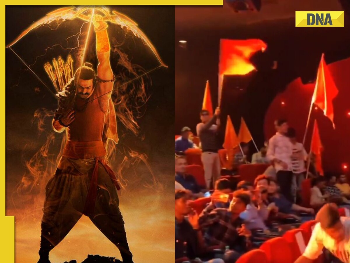 Saffron flags fly high, Jai Shri Ram chants echo at Adipurush trailer launch; watch viral videos