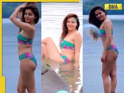 Viral video: Rubina Dilaik raises the heat in sexy floral bikini at a beach, watch